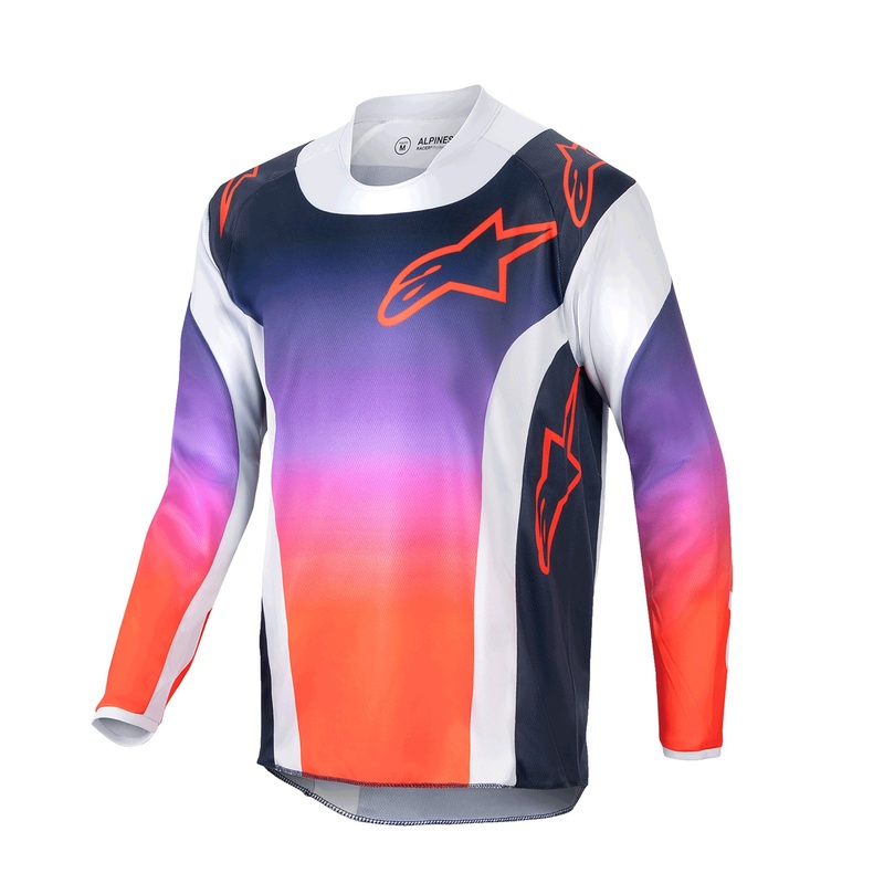 Alpinestars Youth Racer Hoen BMX Race Jersey-Light Grey/Hot Orange/Black Youth Small