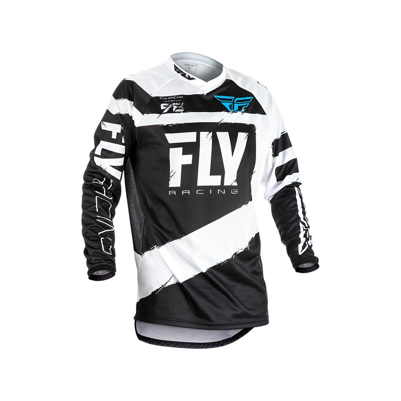 Fly Racing 2018 F-16 BMX Race Jersey-Black/White Youth Small