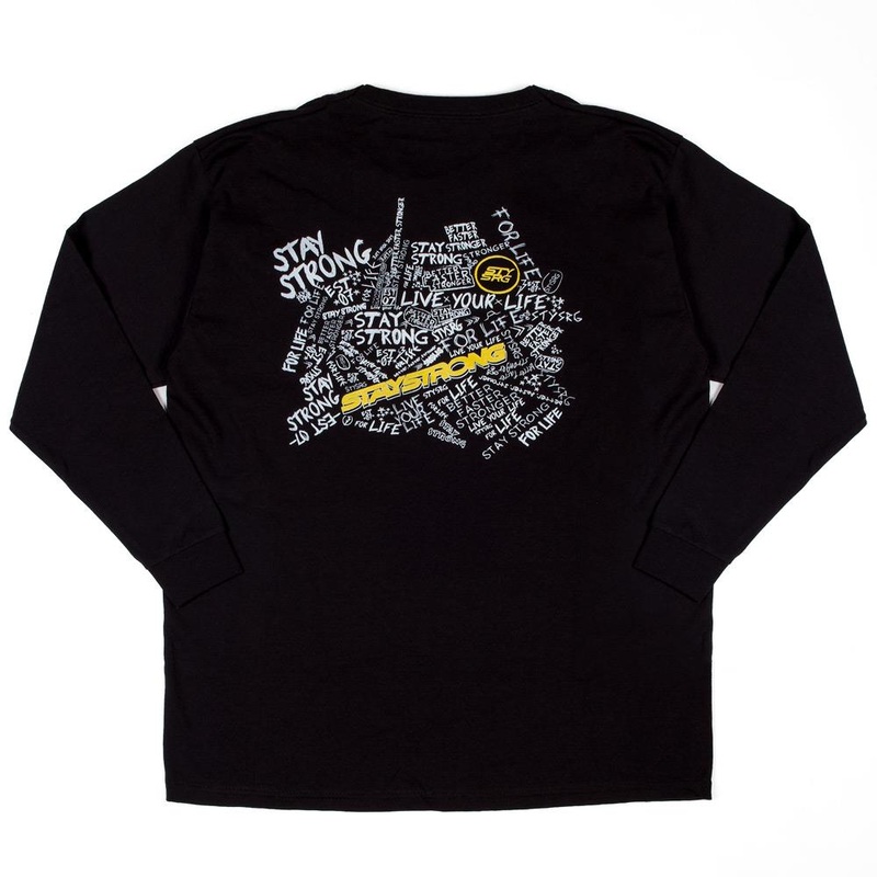 Stay Strong Scribble Long Sleeve Youth T-Shirt – Black 9/10 years