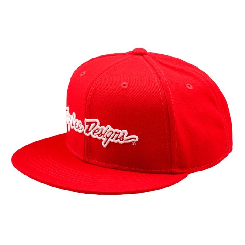 Troy Lee Designs Flat Bill Snapback Hat-OSFM-Signature Team Red