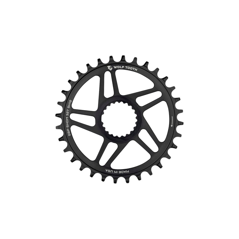 Wolf Tooth Direct Mount Chainring – 30t Shimano DM For Boost Cranks 3mm Offset Drop-Stop ST Requires 12-Speed HG+ Chain BLK