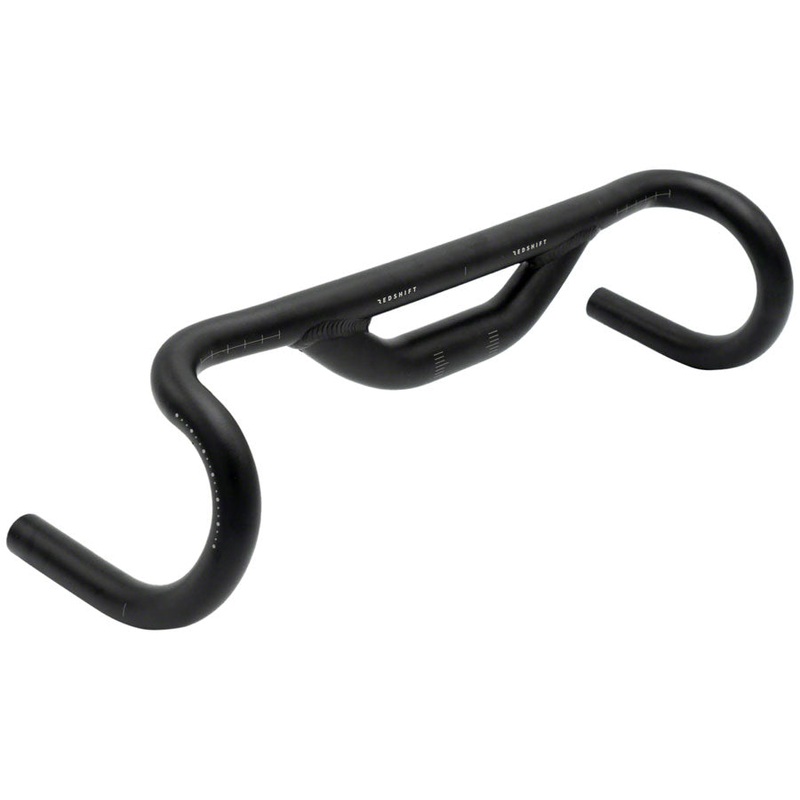 Redshift Sports Top Shelf Low Flare Road Drop Handlebar – Aluminum 31.8mm 47cm 50mm Rise BLK
