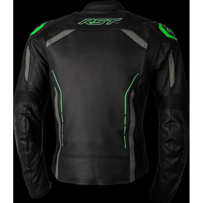 RST S1 Ce Jacket Blk/Gry/Neon Grn Leather 3xl Black/Grey/Neon Green 3X-Large