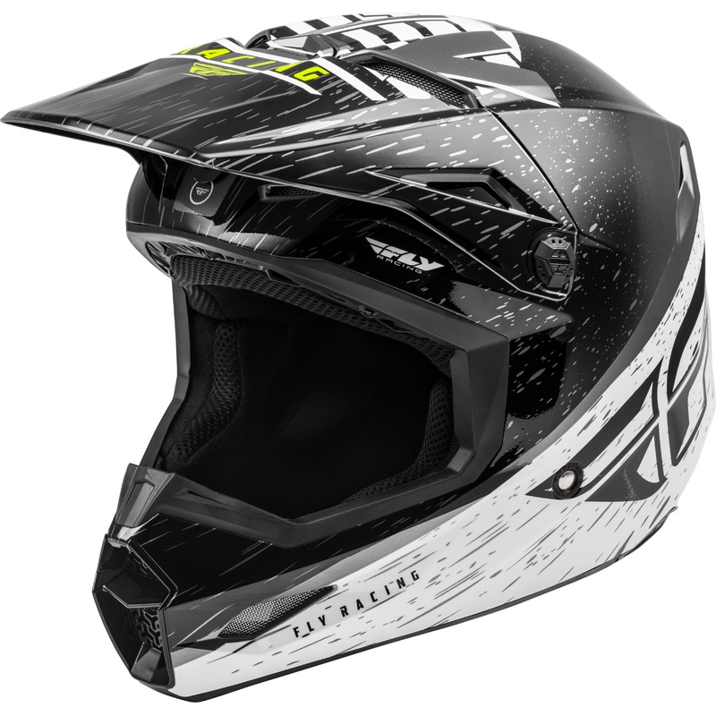 FLY RACING Kinetic K120 Helmet Black/White/Hi-Vis Md