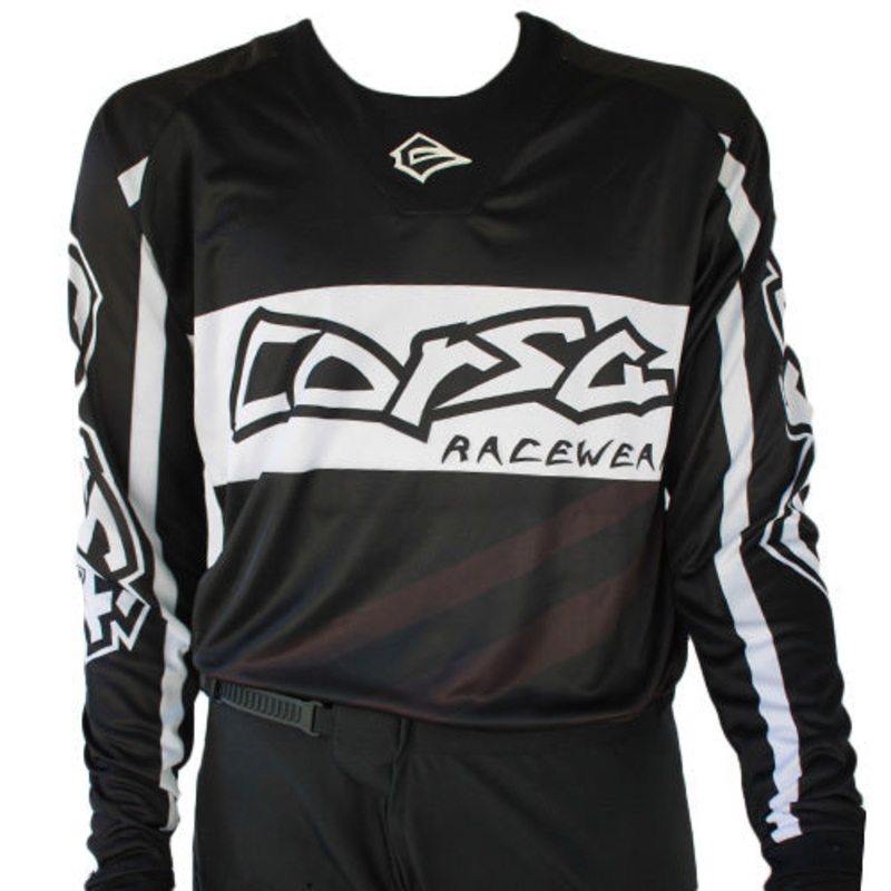 Corsa Unleashed BMX Race Jersey-Black/White Youth Small