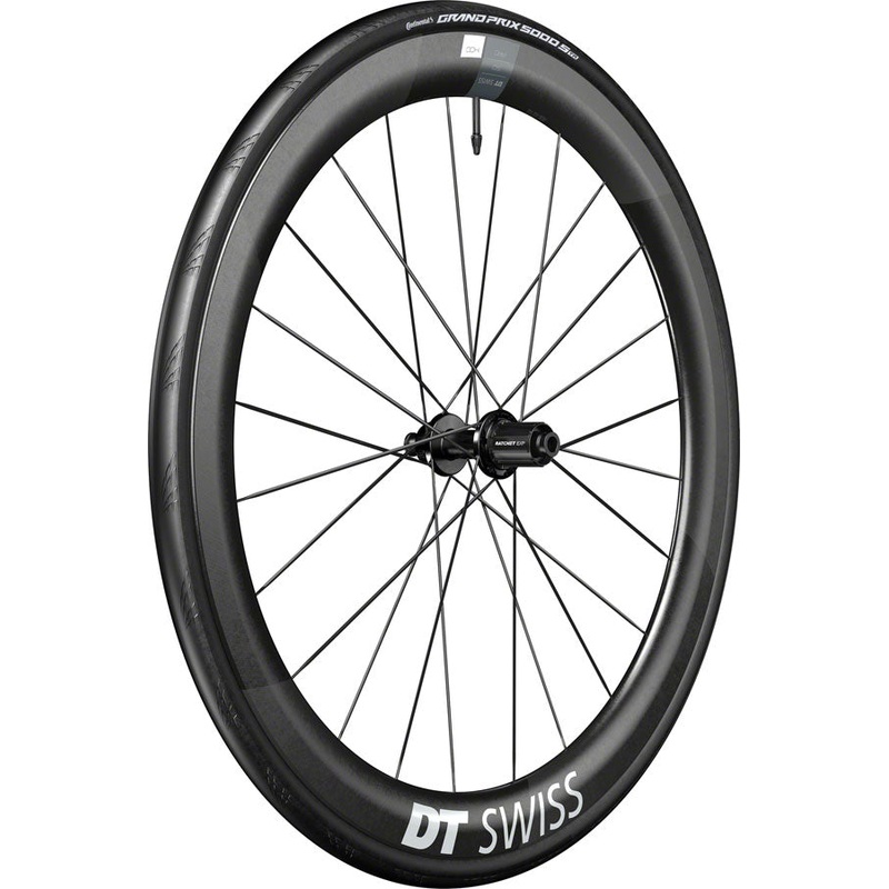 DT Swiss ARC 1400 DiCut 50 Rear Wheel – 700, 12 x 142mm, Center-Lock, HG11 Road/XDR, Ratchet EXP 36, Black, WTS w/GP5000 STR Tire