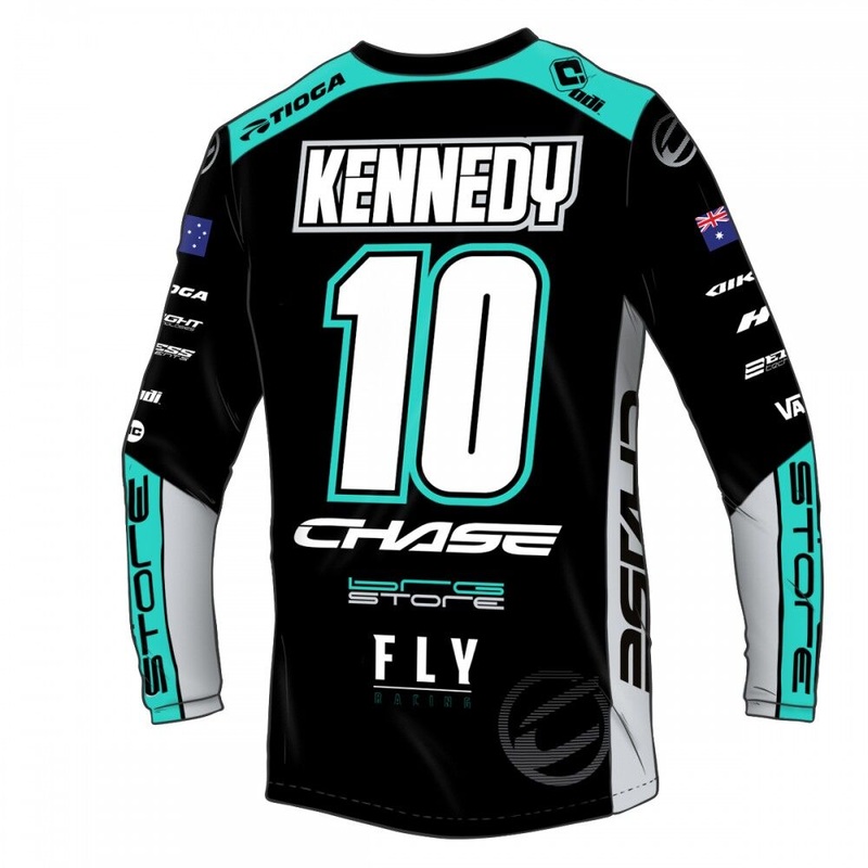 Chase Izaac Kennedy 2024 Team Replica Youth Jersey Black/Teal Youth S