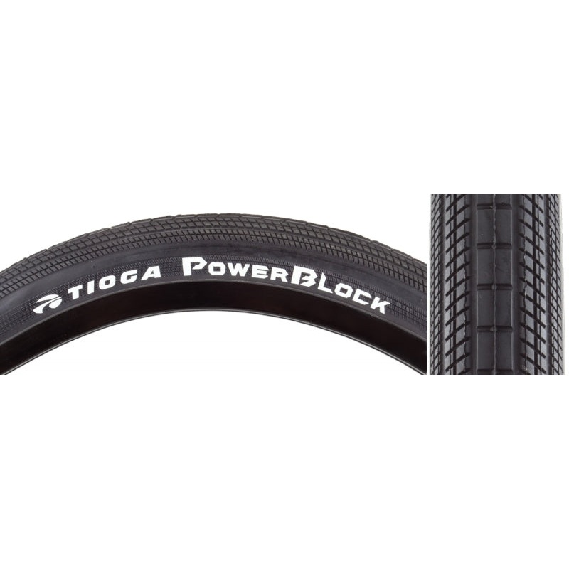 Tioga PowerBlock Tire – 24 x 2.1 Clincher Wire Black 60tpi
