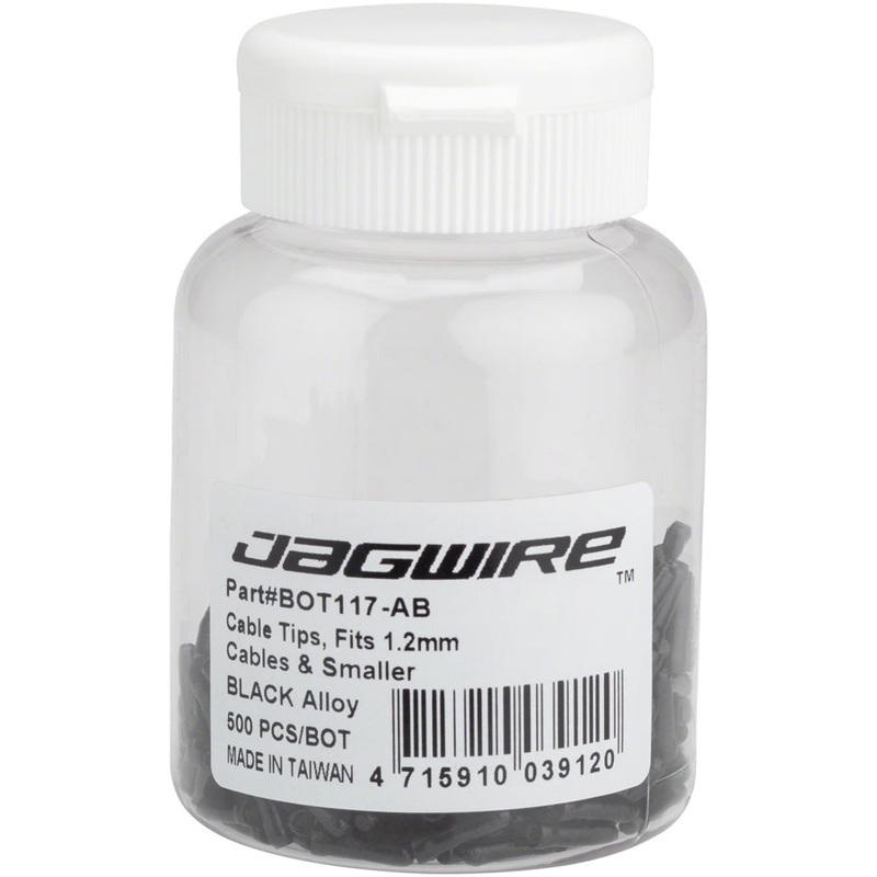 Jagwire 1.2mm Cable End Crimps Black Bottle/500