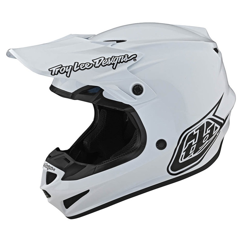Troy Lee Designs SE4 Polyacrylite MIPS Mono BMX Race Helmet-White Medium