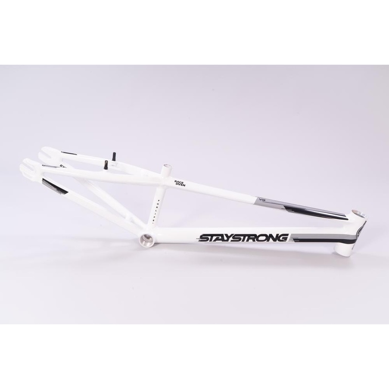 Stay Strong For Life V3 BMX Race Frame-White Mini