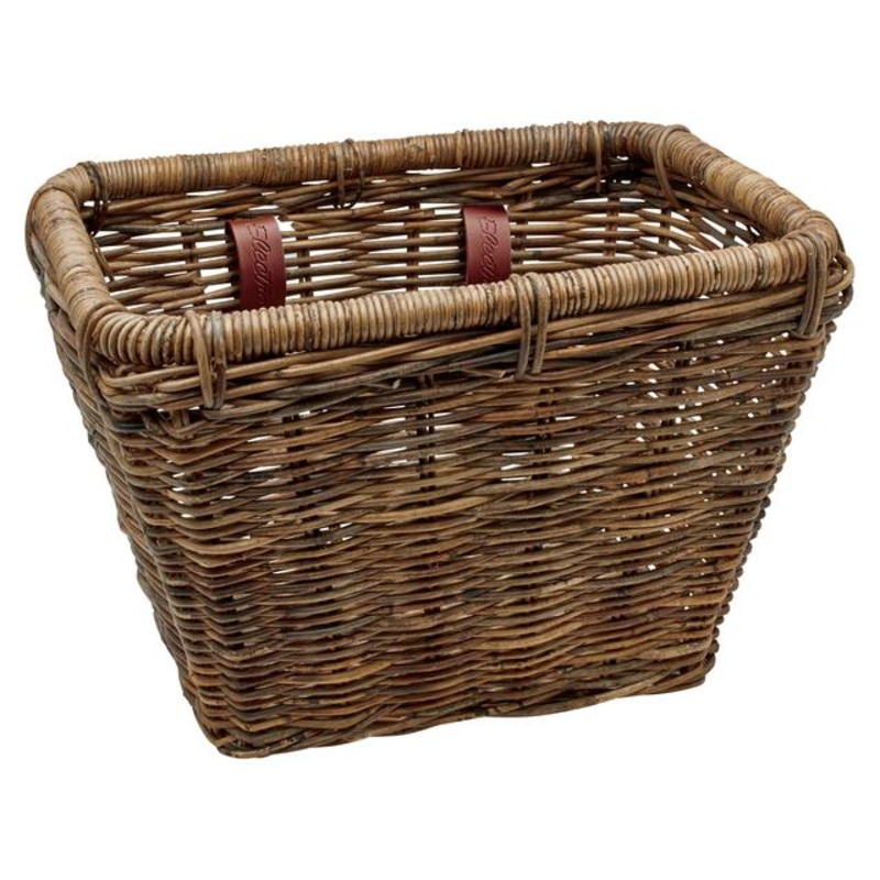 Woven Rattan Rectangular Basket Brown 38cm (l) x 28cm (w) x 27cm (h)