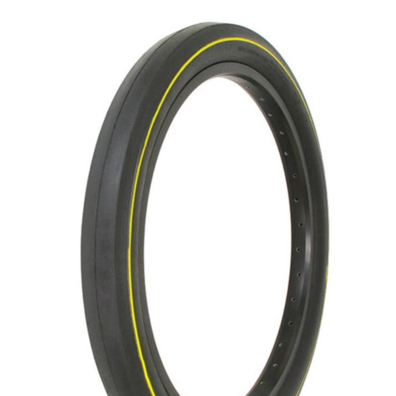 20×2.125 Ralson Slick Tread Tire – Black w/ Yellow Line