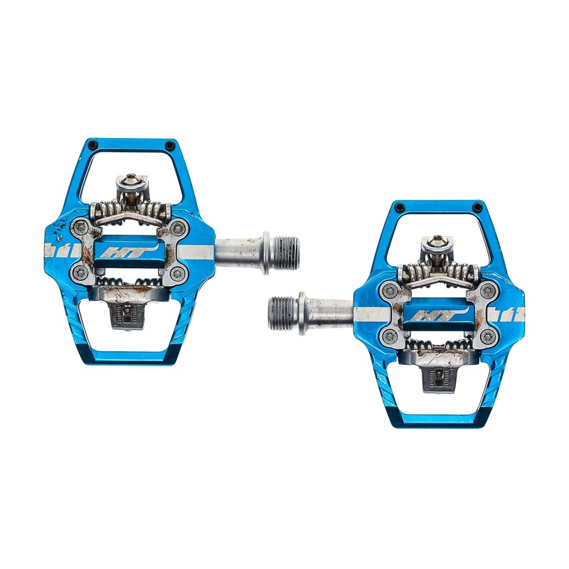 HT T1 Enduro Race Pedals Clipless with Platform Aluminum Marine Blue