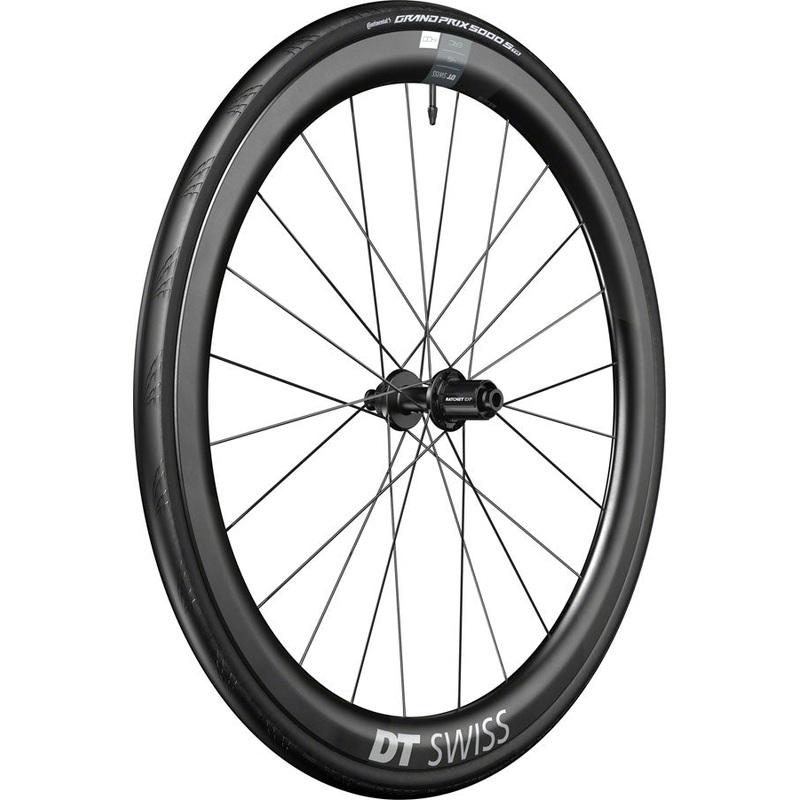 DT Swiss ERC 1400 DiCut 45 Rear Wheel – 700, 12 x 142mm, Center-Lock, HG11 Road/XDR, Ratchet EXP 36, Black, WTS w/GP5000 STR Tire