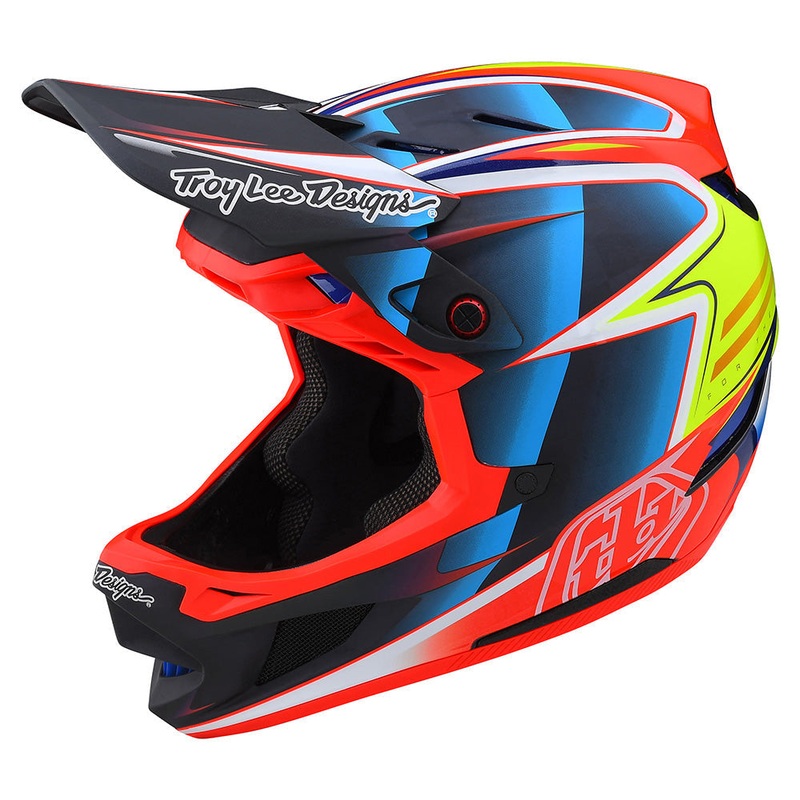 Troy Lee Designs D4 Carbon Lines BMX Race Helmet-Black/Red Large