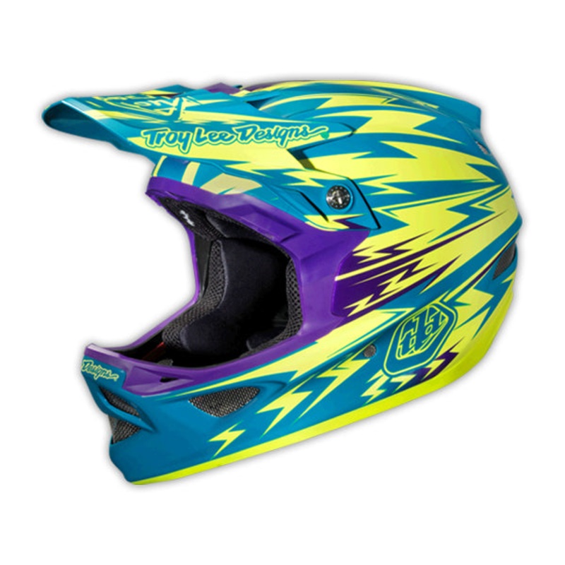 Troy Lee 2013 D3 Composite Helmet-Thunder Turquoise/Yellow X-Small