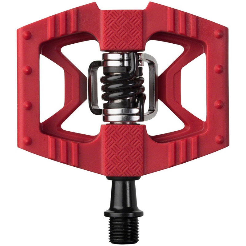 Crank Brothers Double Shot 1 Pedals – Dual Sided Clipless with Platform, Composite, 9/16″, Red