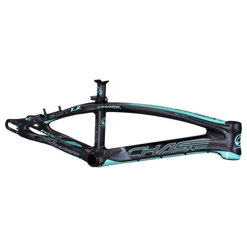 Chase ACT 1.2 Carbon BMX Race Frame-Black/Teal Pro