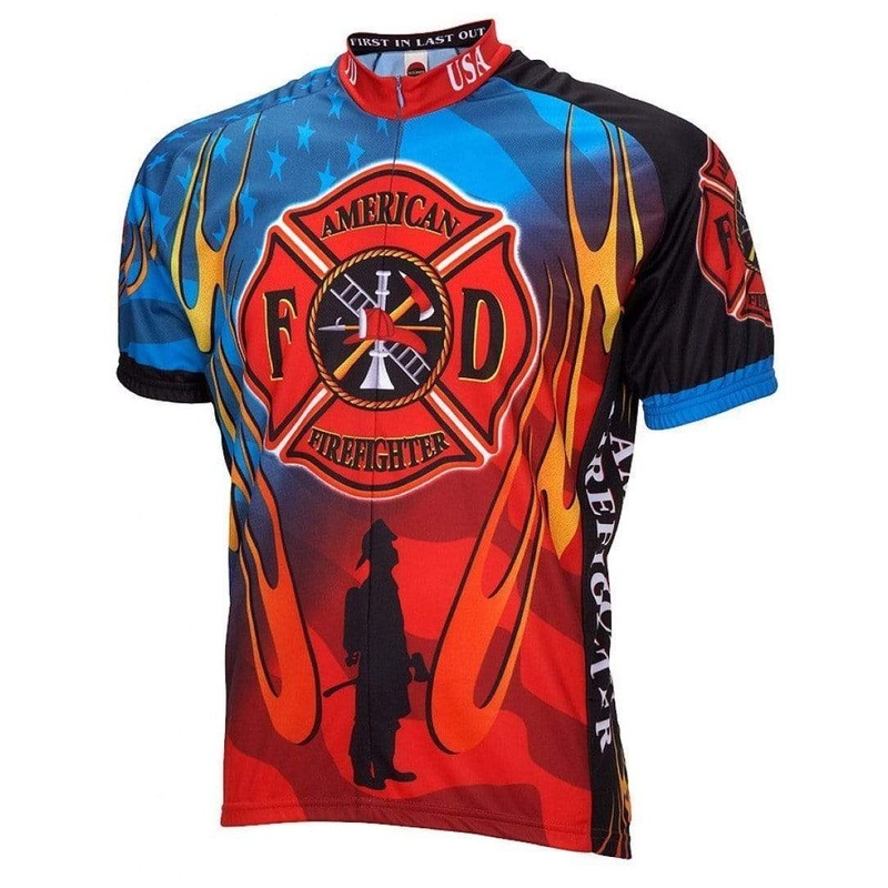 Men’s American Firefighter Road Bike Jersey Small