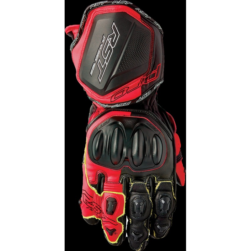 RST Pro Series Gp D3o Gloves White/Red Leather Sm Black/Red Small