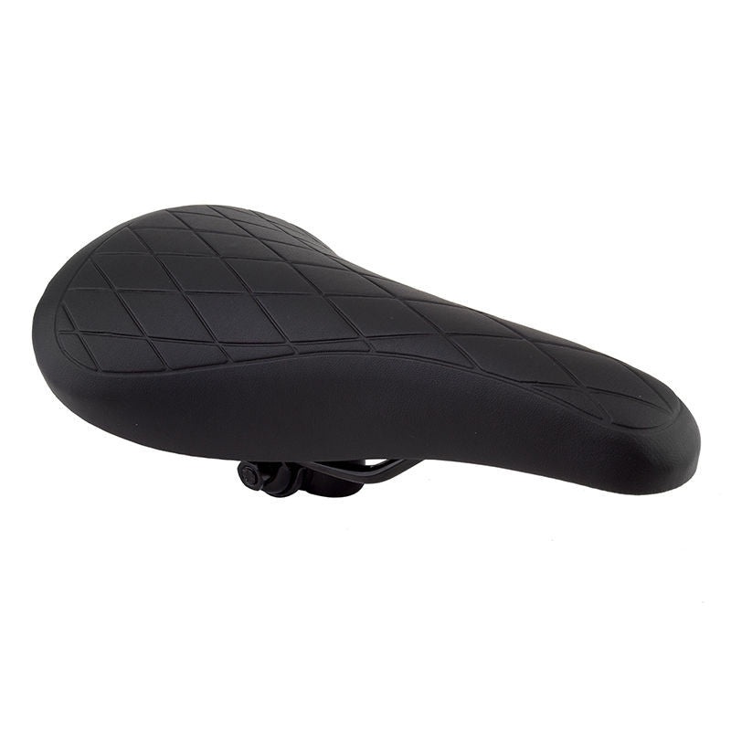 Quilted BMX / Road Retro Railed Seat by Viscount – Black