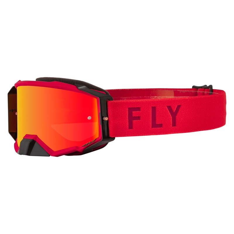 Fly Racing 2022 Zone Pro Goggles-Red w/Red Mirror/Amber Lens Adult