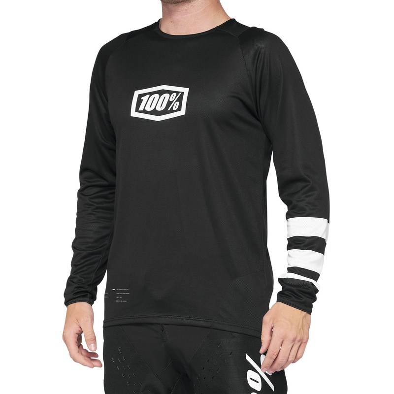 100% R-Core Youth Jersey Black/White Fade Youth S