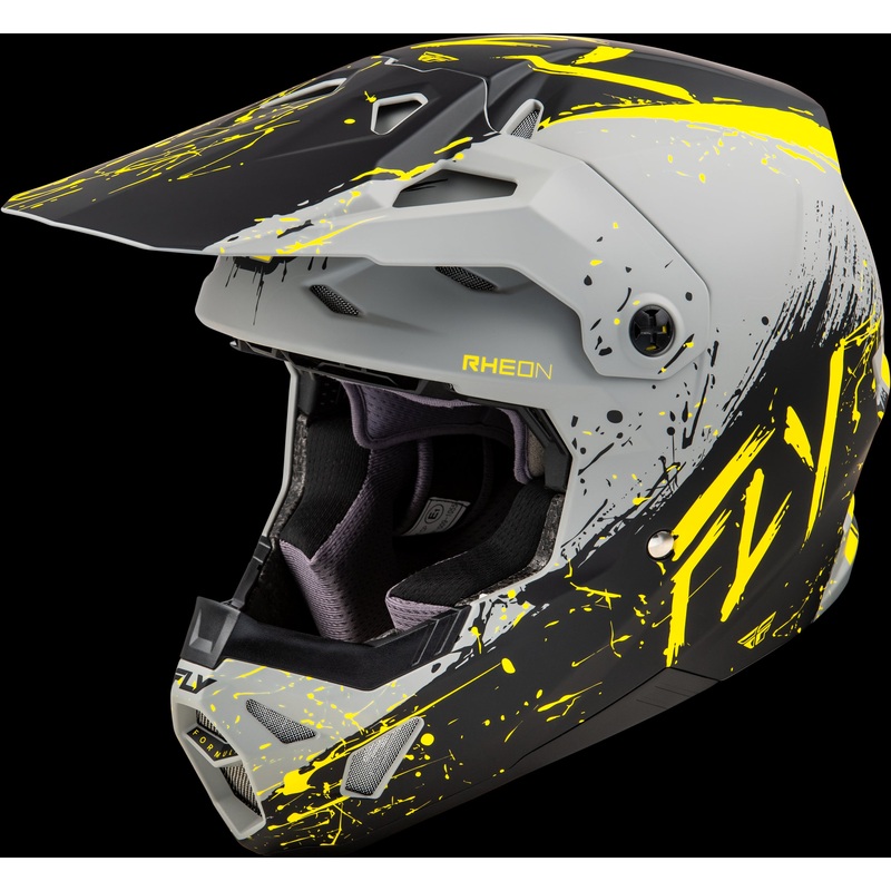 FLY RACING Formula Cp Manic Helmet Matte Grey/Black/Yellow Xl