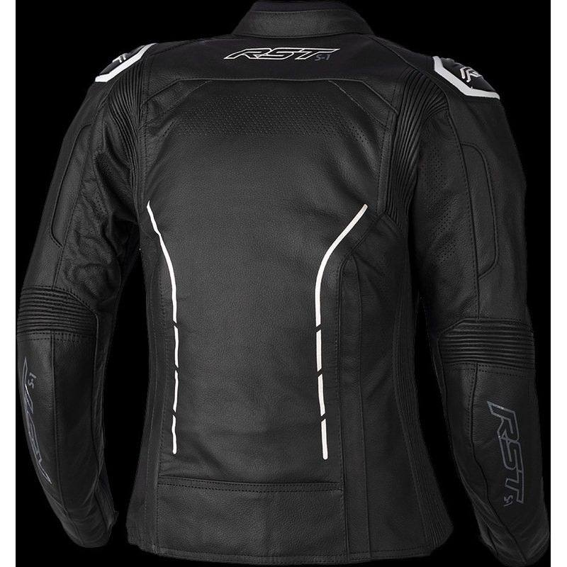 RST Ladies S1 Ce Jacket Black/White Leather Lg Black/White Large