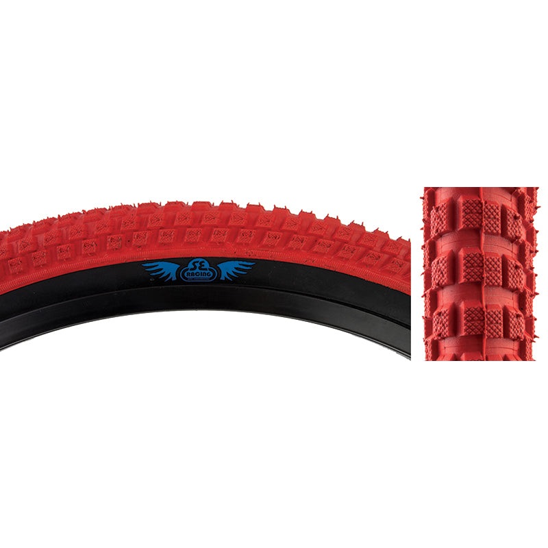 26×2.0 SE Racing Cub BMX Tire – Red w/ Black Sidewall