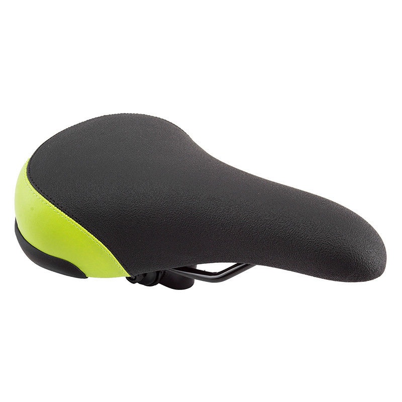 Black-Ops Mullet Saddle – BMX Railed Seat w/ guts – Black & Green
