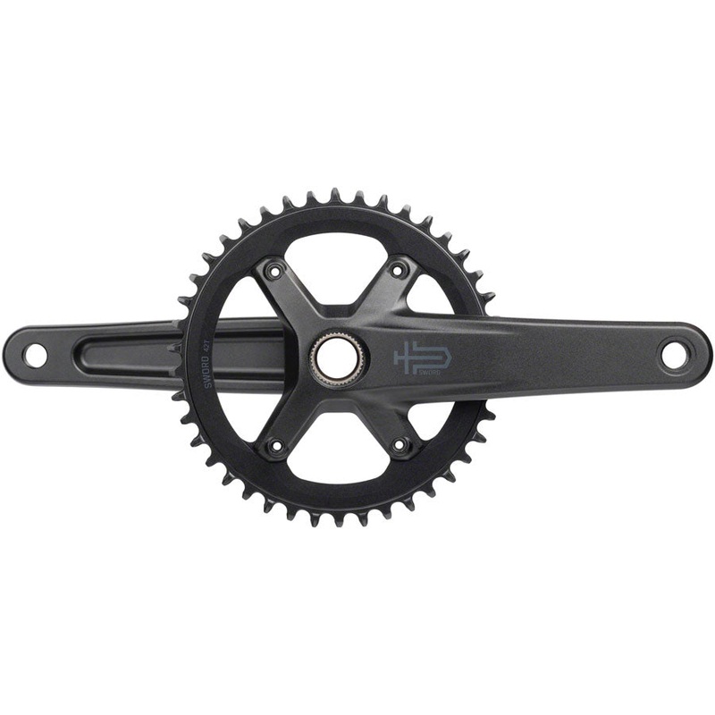 microSHIFT Sword 1x Crankset – 172.5mm, 10-Speed, 42t, 110 Asym BCD,  24mm Spindle, Black