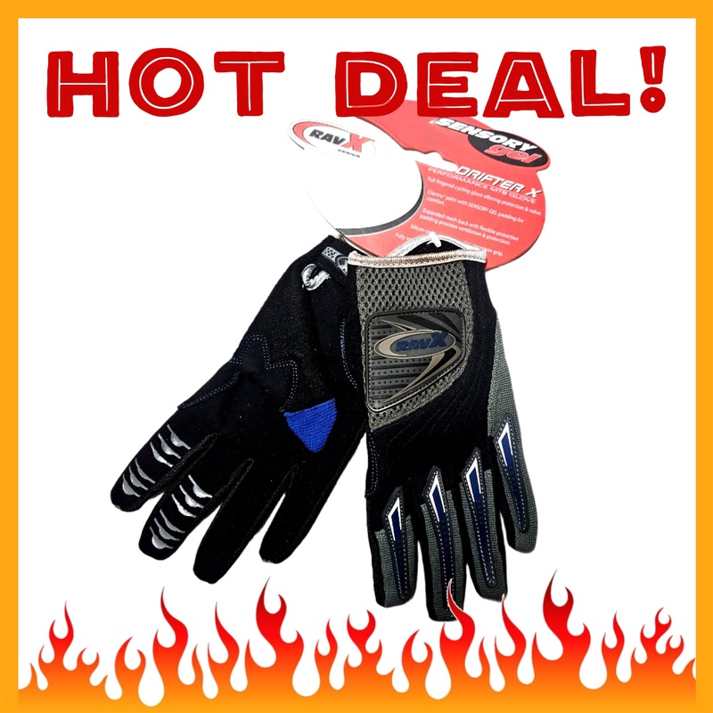 RAVX Drifter MTB/BMX Gloves – Size 8 / Adult Small – Black/Blue
