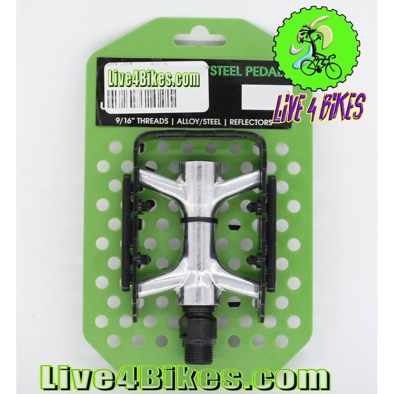 Ultra Cycle Metal Alloy / Steel Pedals  9/16″  – Live 4 Bikes black 9/16″