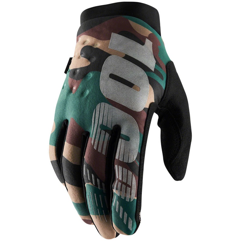 100% Brisker Gloves – Camo/Black, Full Finger, Men’s, X-Large