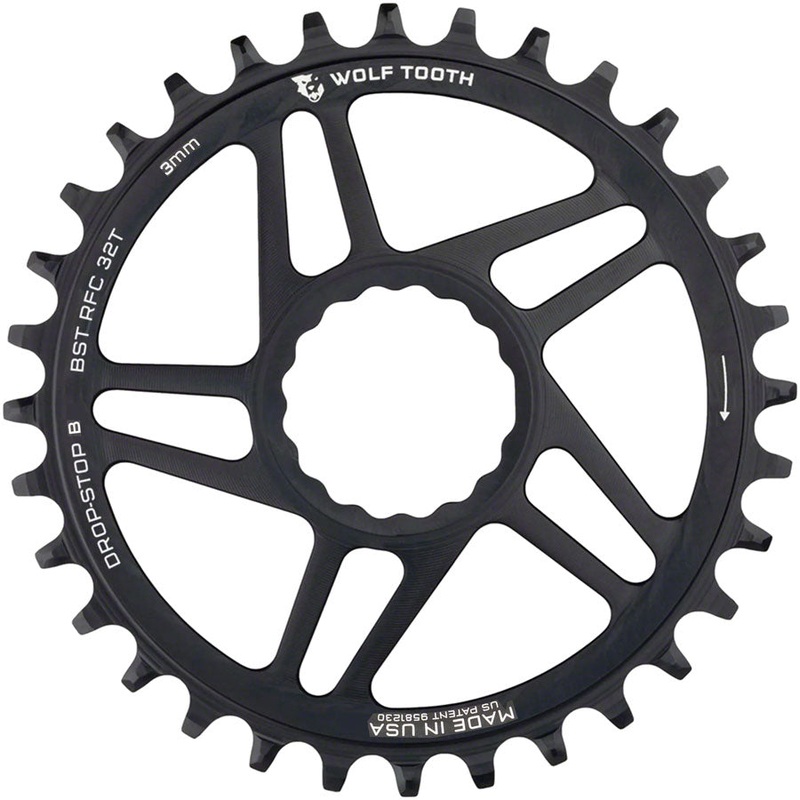 Wolf Tooth Direct Mount Chainring – 32t, RaceFace/Easton CINCH Direct Mount, Drop-Stop B, For Boost Cranks, 3mm Offset, Black