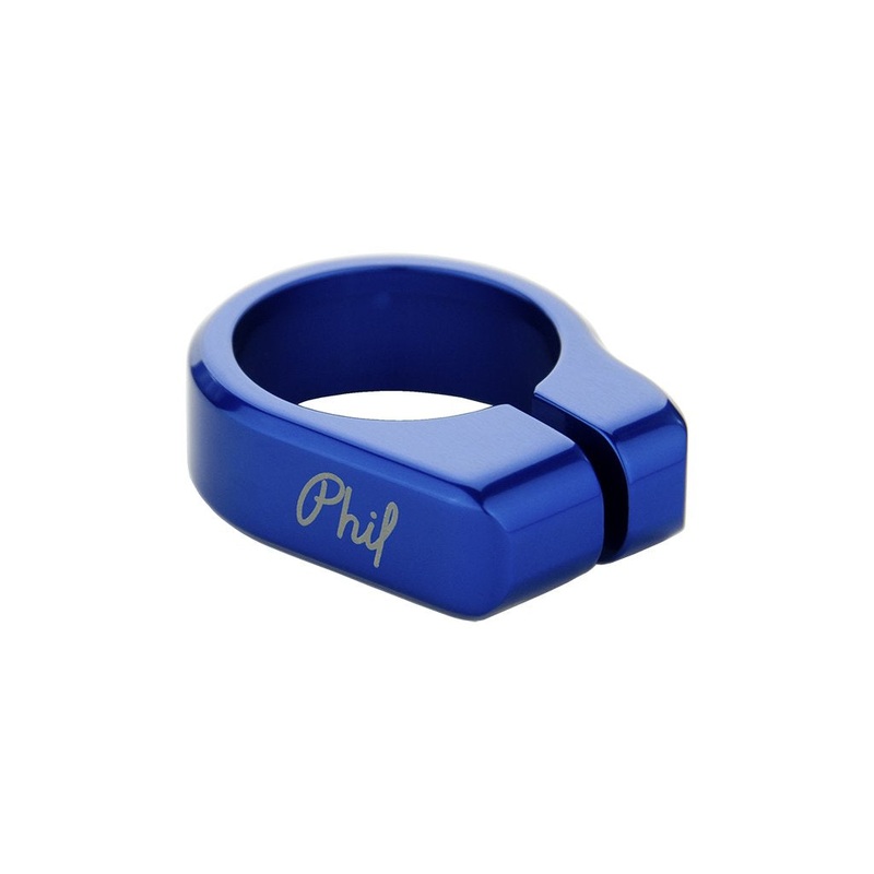 Phil Wood Bolt-On Seat Post Clamp – 28.6mm (1-1/8″) – Blue – Made in the USA