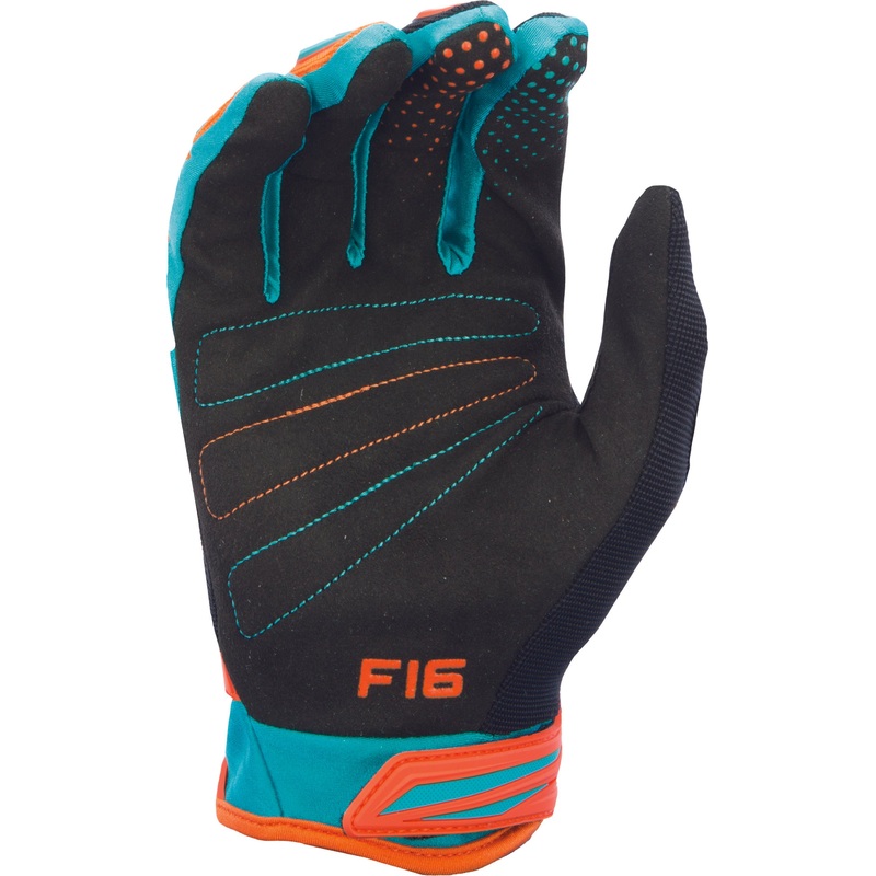 FLY RACING Youth F-16 Glove Orange/Teal Sz 1 Y3xs