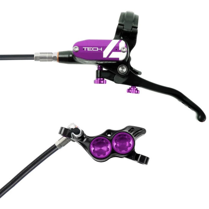 Hope Tech 4 E4 Disc Brake and Lever Set – Rear Hydraulic Post Mount Purple