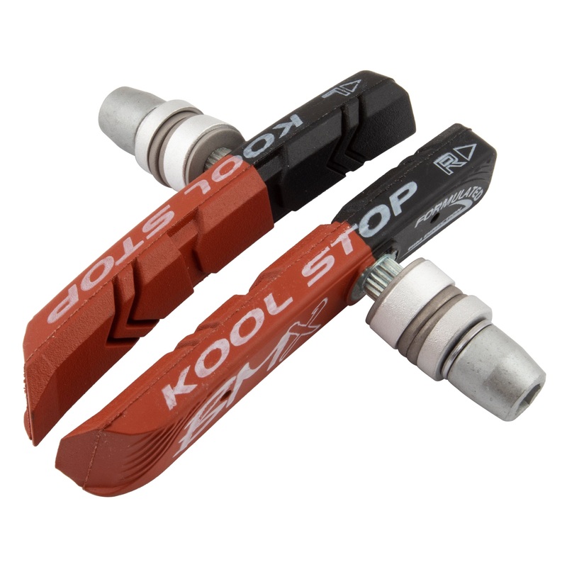 Kool Stop BMX Brake Pads/Shoes – Threaded – Black/Salmon – USA Made