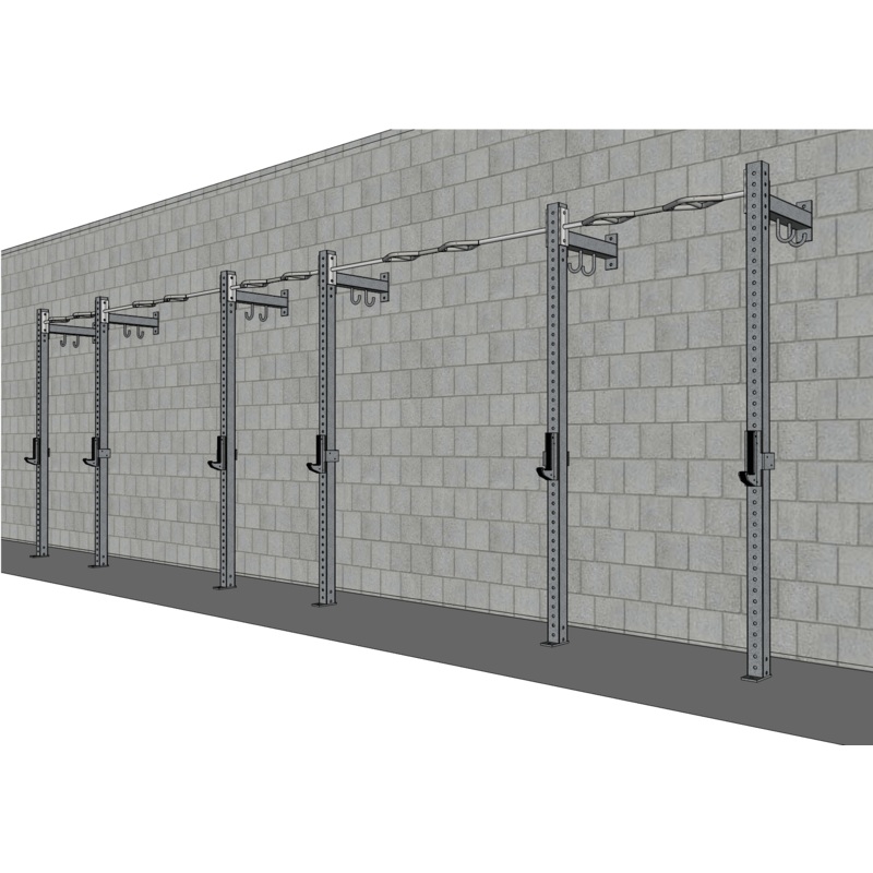 TGrip Commercial 24′ Low Profile Wall Mount Rig – 3×3 Steel – Functional Multi-Grip Pull-Up – Sandwich Style J-Hooks TGrip 24′ Low Profile Wall Mount Rig