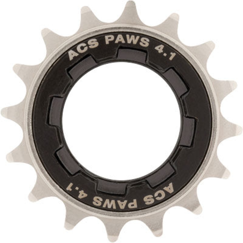 Acs F/W.Paws 4.1,3/32X18T Cromoly,Blk/Nickel Plated Paws 4.1 Bmx Freewheel Acs Freewheel NA Black/Nickel