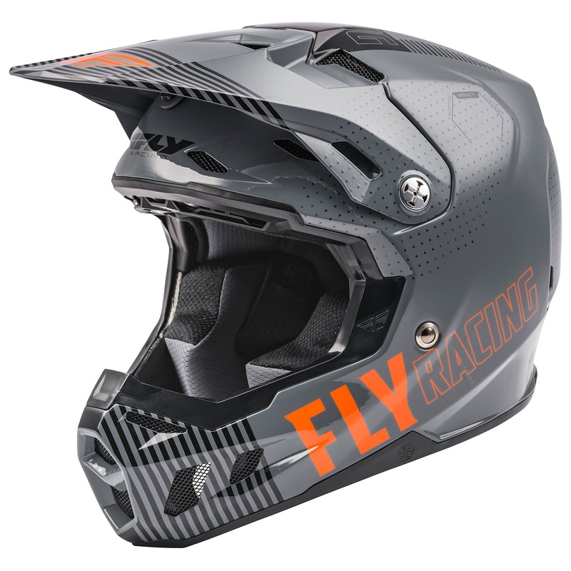 Fly Racing Formula CC Primary BMX Race Helmet-Grey/Orange Large