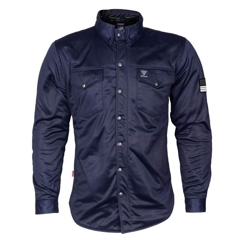 Ultra Protective Shirt – Navy Blue Solid with Pads Dark Navy Blue Solid XXS