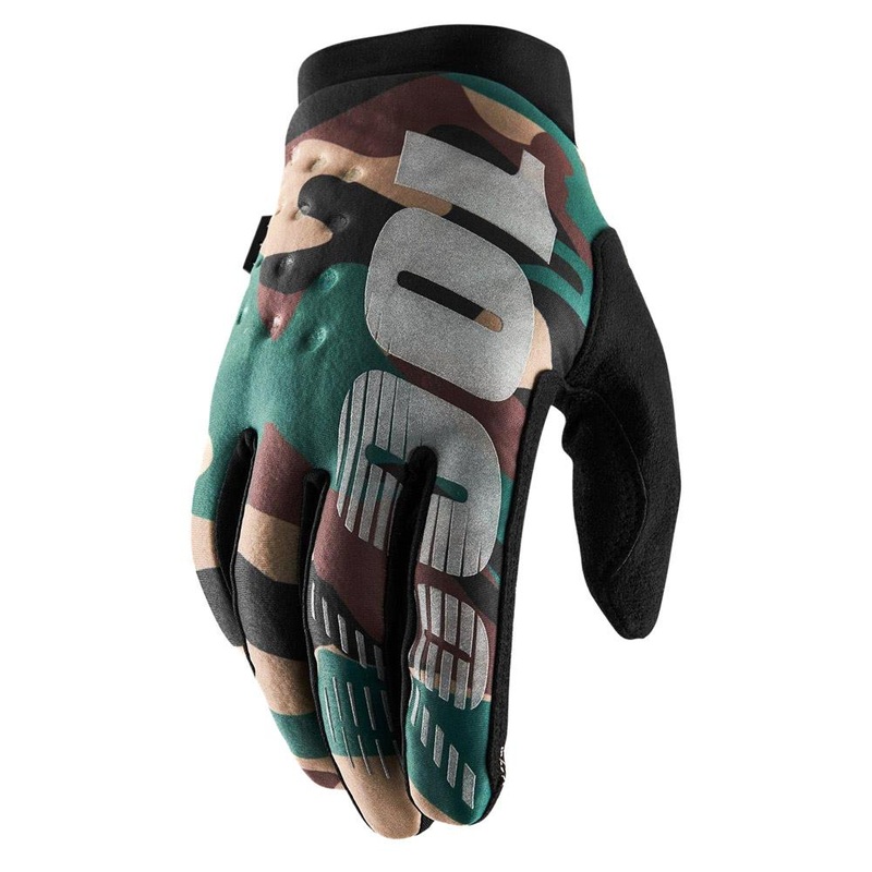 100% Brisker Race Gloves – Camo/Black Medium