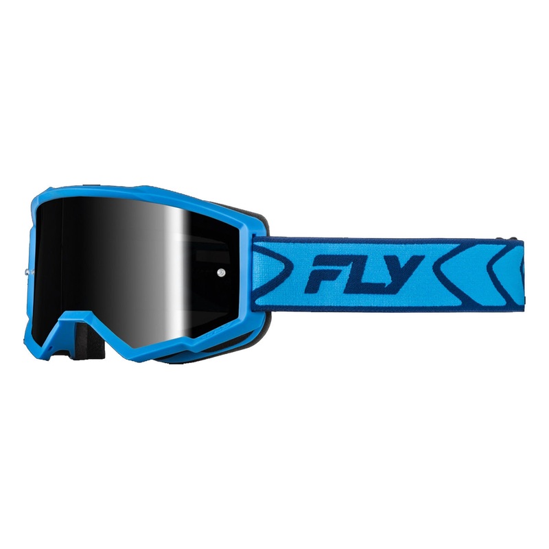 Fly Racing Zone Goggles-Blue/Navy W/Black Mirror Smoke Lens Youth