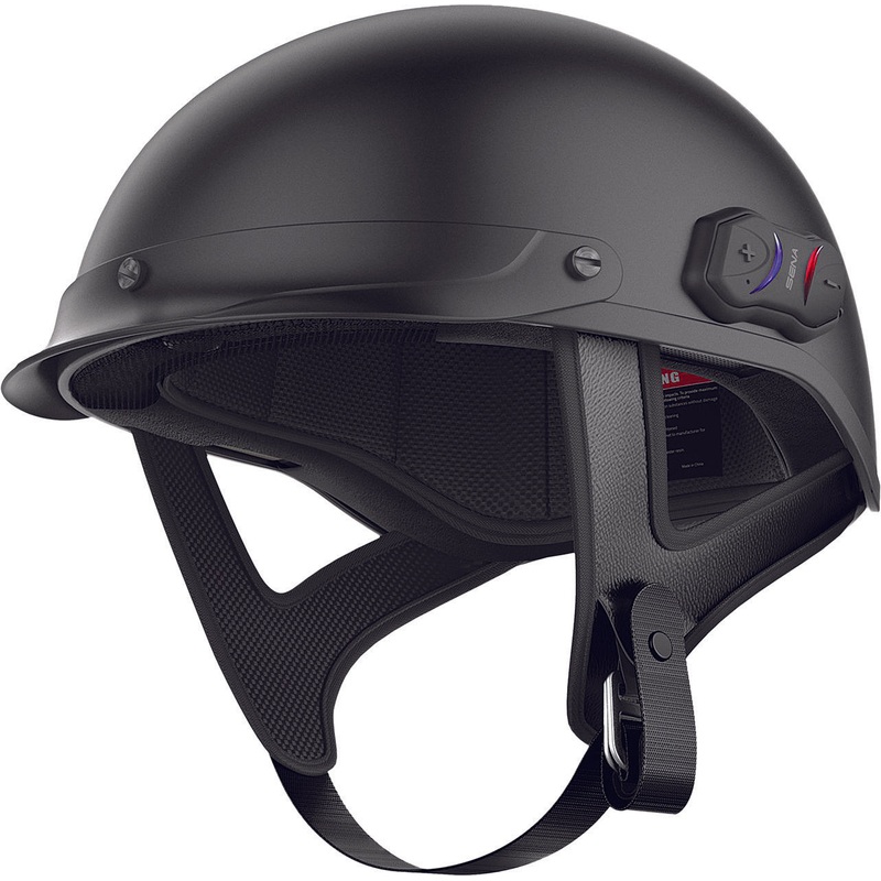 SENA Cavalry Lite Bluetooth Half Helmet Matte Black Md Matte Black Medium