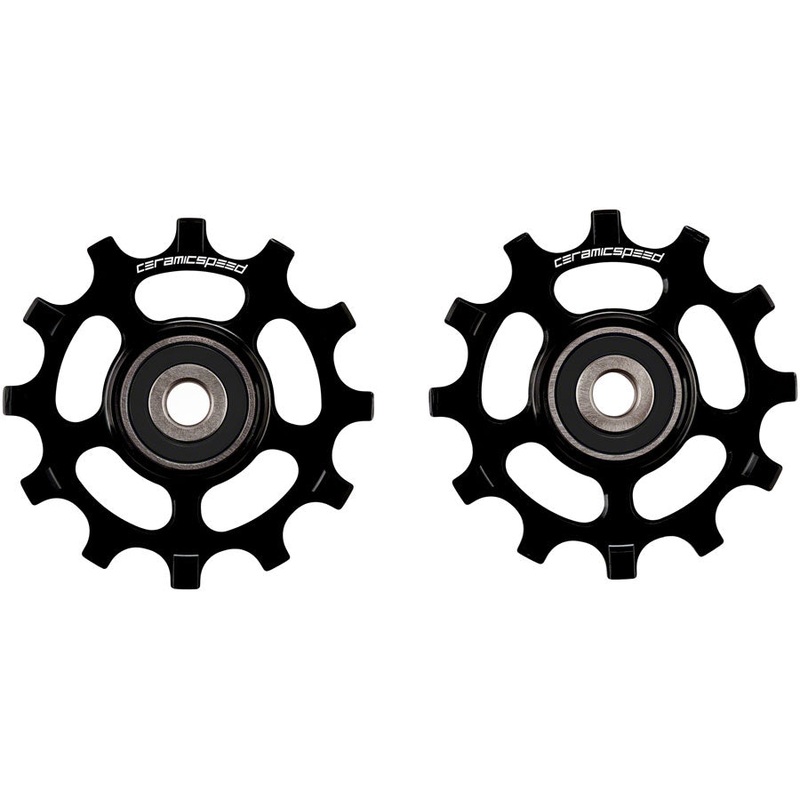 CeramicSpeed Pulley Wheels for SRAM AXS Road 12-Speed – 12 Tooth, Coated Races, Alloy, Black