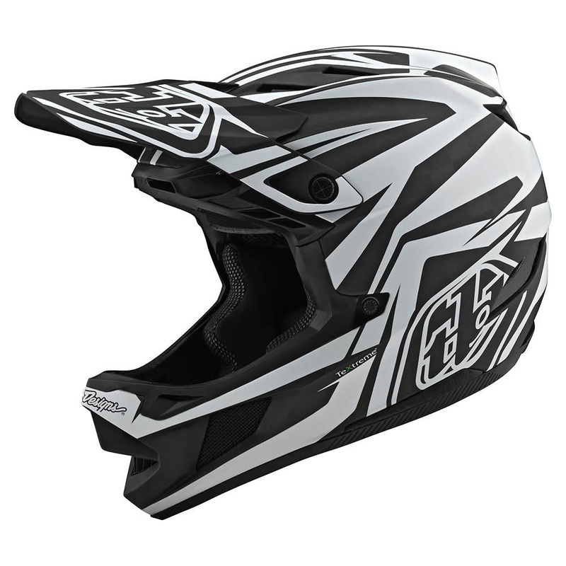 Troy Lee Designs D4 Carbon MIPS BMX Race Helmet-Slash Black/White X-Small